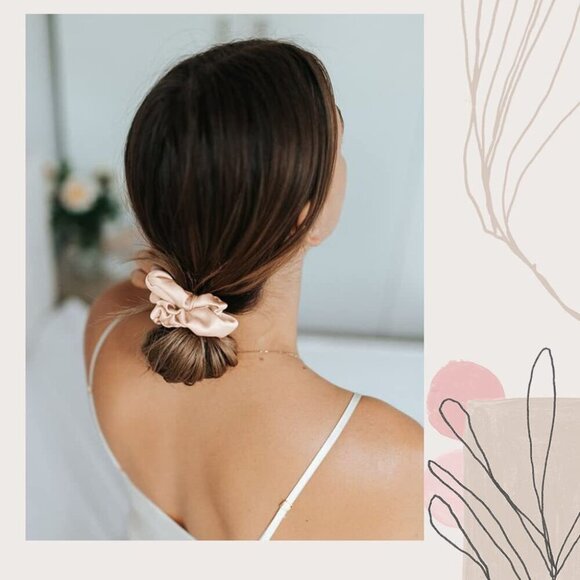 Silk Hair Scrunchies 3-Pack for Frizz Breakage Softness Gentle Hair Ties main image 2